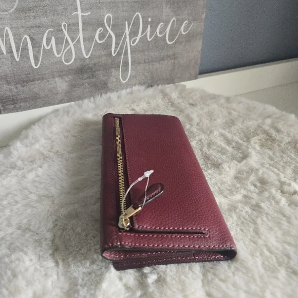 Coach Burgundy Leather Tote and Wallet Set - Picture 11 of 12